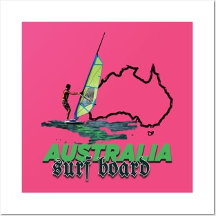 Australia surf board Posters and Art